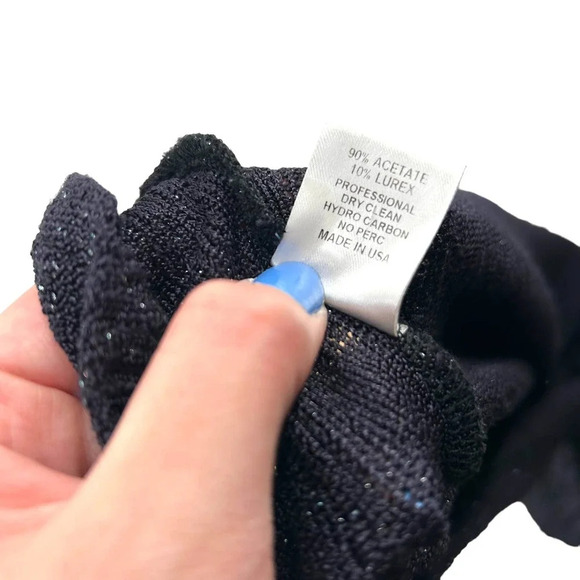 Generation Love Pointelle Lurex Metallic Navy Blue‎ Sweater Size XS / S - Picture 8 of 8